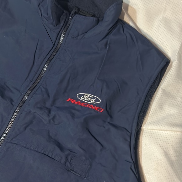 Vintage Ford Racing Fleece Lined Vest Reversible Unisex Large Trucks Mustang - Picture 3 of 6